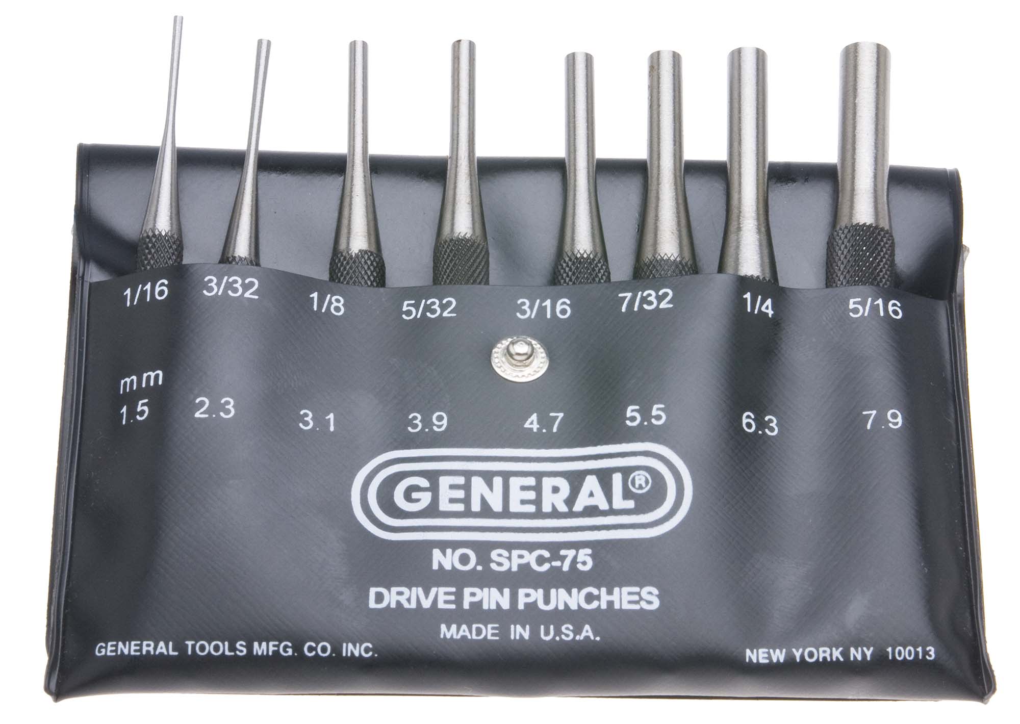 General Tools SPC75 Drive Pin Punch Set, 8-Piece